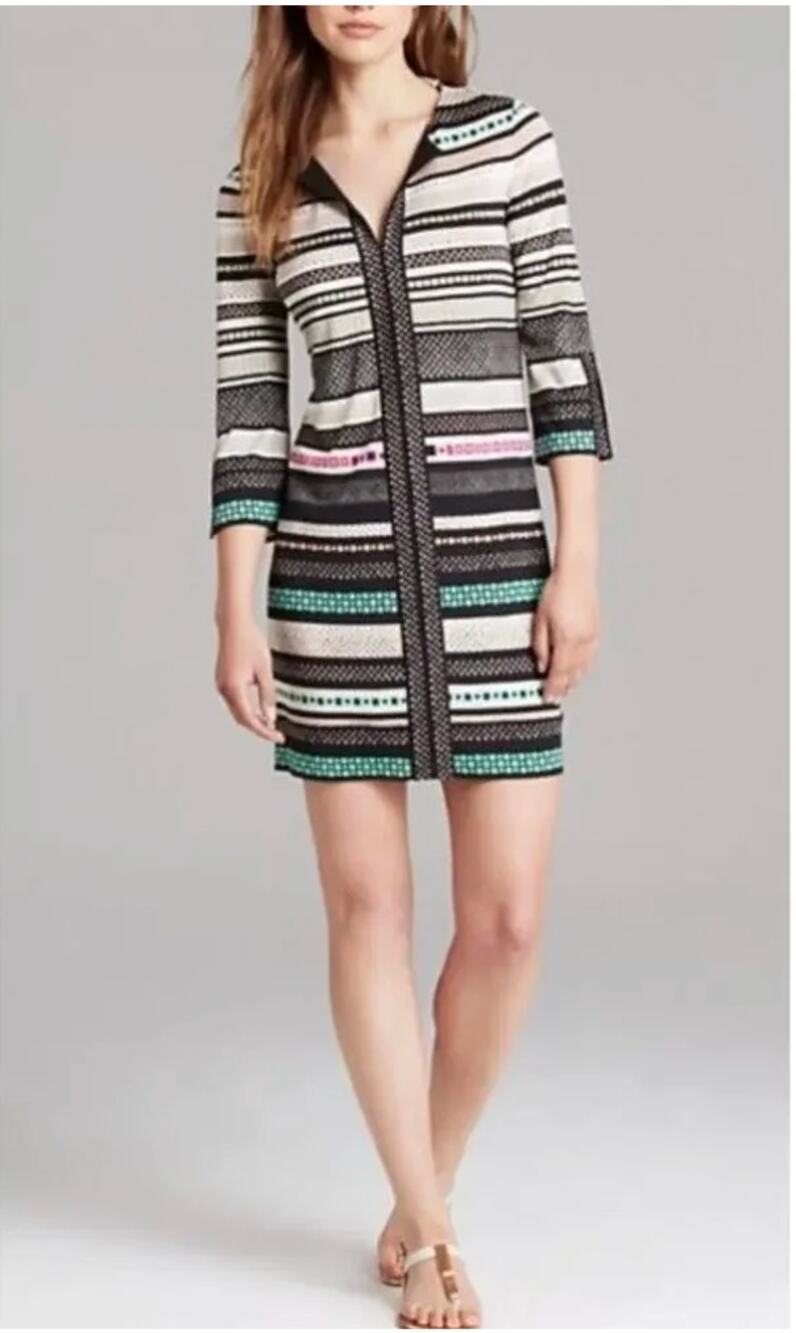 Diane von Furstenberg DVF Rose Silk Shift Dress Geometric Print // 12